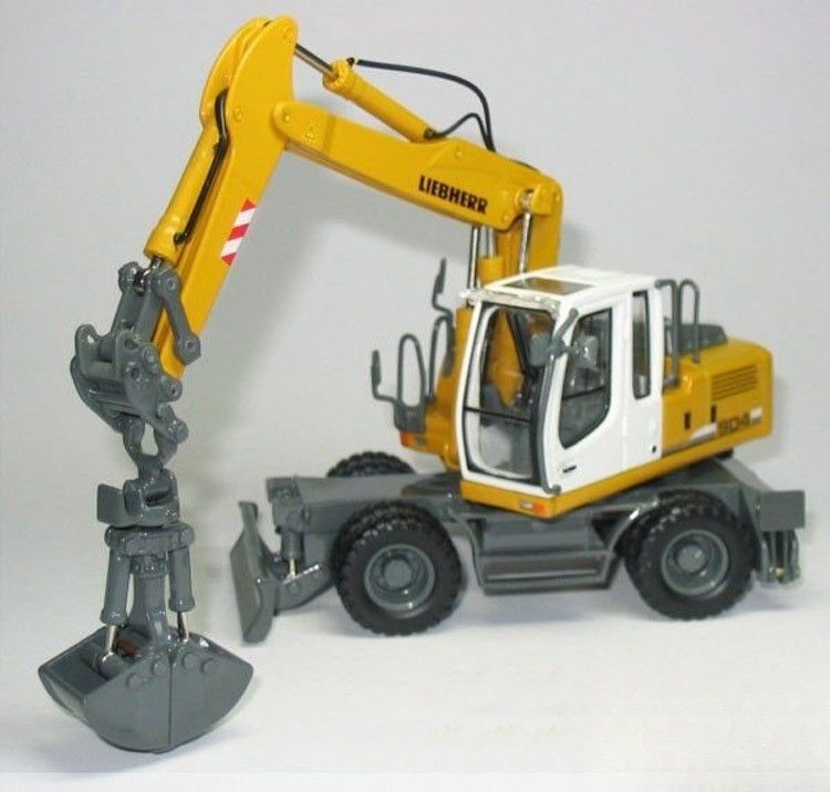 1/50 Liebherr A904C व्हील एक्सकेवेटर मॉडल डाई कास्ट मेटल संग्रहणीय के साथ ग्रैब बाल्टी 58004