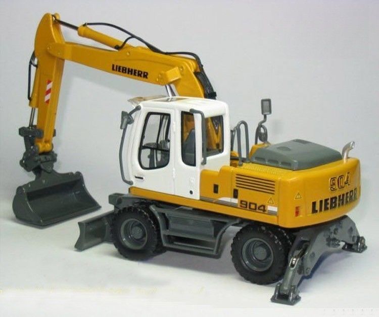1/50 Liebherr A904C व्हील एक्सकेवेटर मॉडल डाई कास्ट मेटल संग्रहणीय के साथ ग्रैब बाल्टी 58004