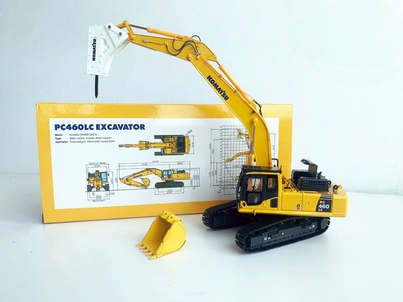 कोमात्सु PC460LC-8 1/50 Diecast Alloy Excavator Model with Hydraulic Breaker Collectible कोमात्सु PC460LC-8 1/50 Diecast Alloy Excavator Model with Hydraulic Breaker