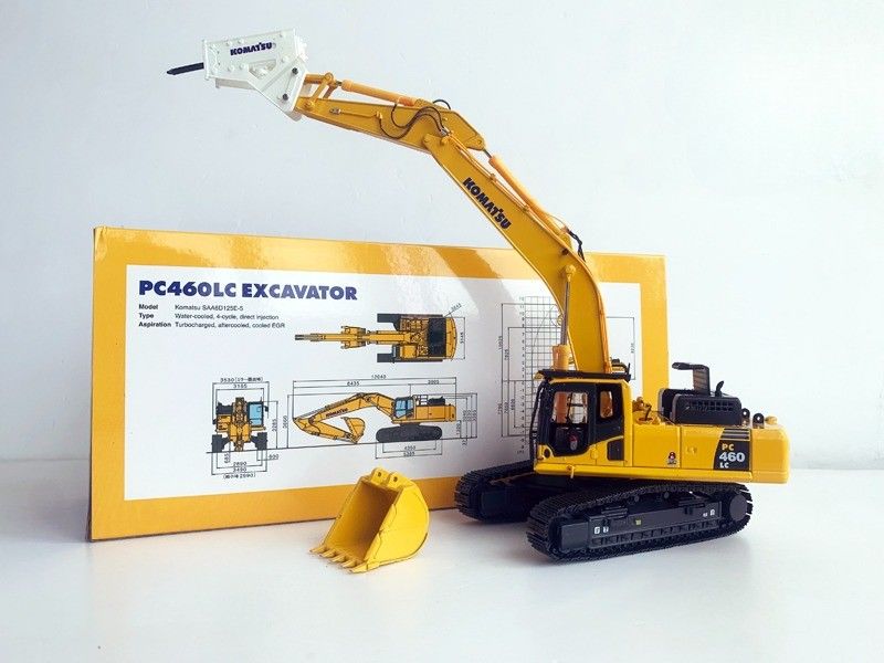 कोमात्सु PC460LC-8 1/50 Diecast Alloy Excavator Model with Hydraulic Breaker Collectible कोमात्सु PC460LC-8 1/50 Diecast Alloy Excavator Model with Hydraulic Breaker
