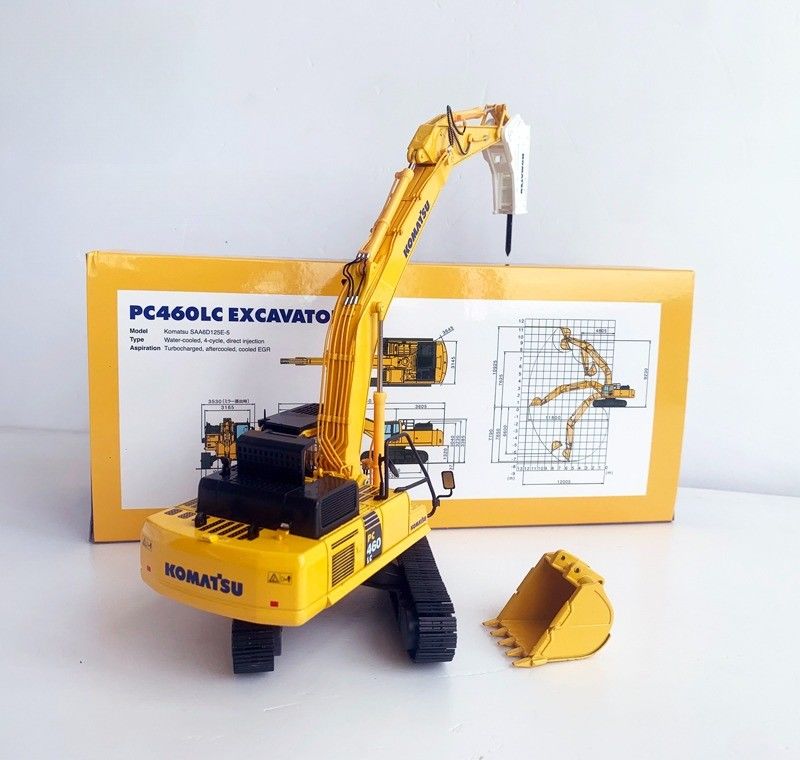 कोमात्सु PC460LC-8 1/50 Diecast Alloy Excavator Model with Hydraulic Breaker Collectible कोमात्सु PC460LC-8 1/50 Diecast Alloy Excavator Model with Hydraulic Breaker