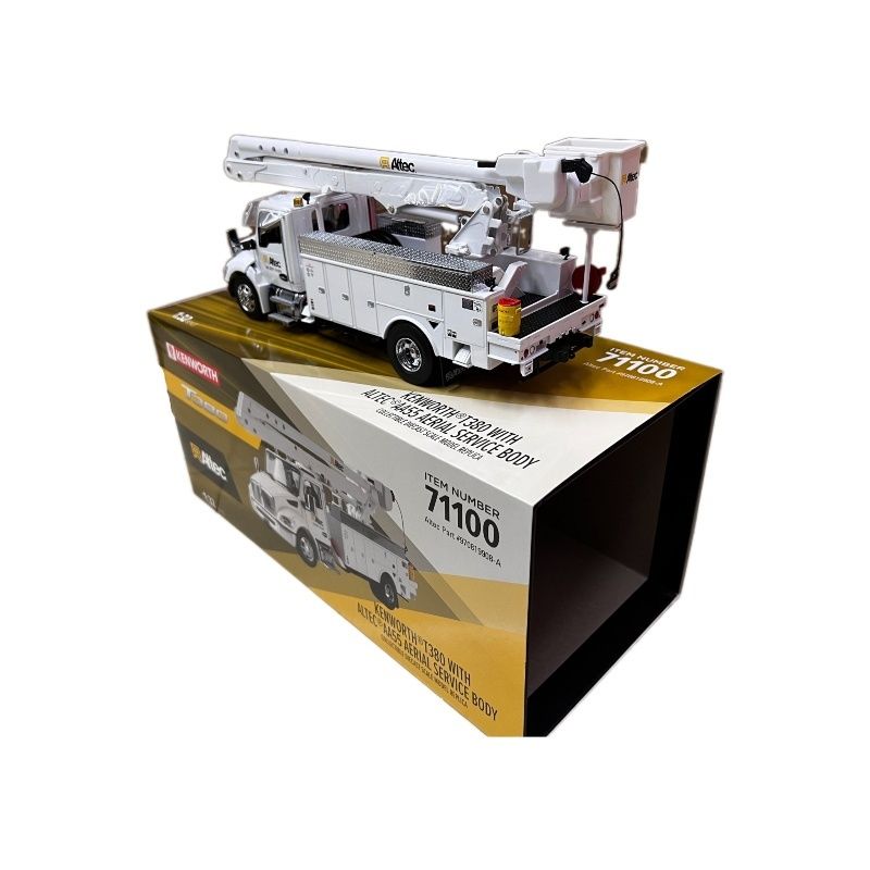DM 1/32 Kenworth T380 हवाई कार्य मंच ट्रक मिश्र धातु निर्माण वाहन मॉडल 71100